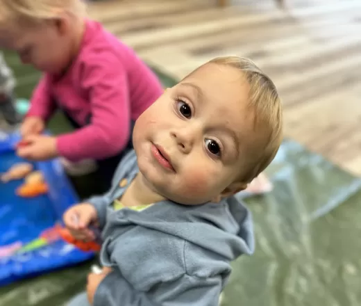 child looking back at the camera