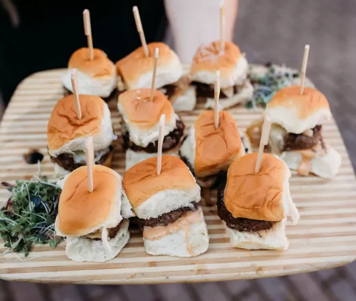 Plate of burger sliders