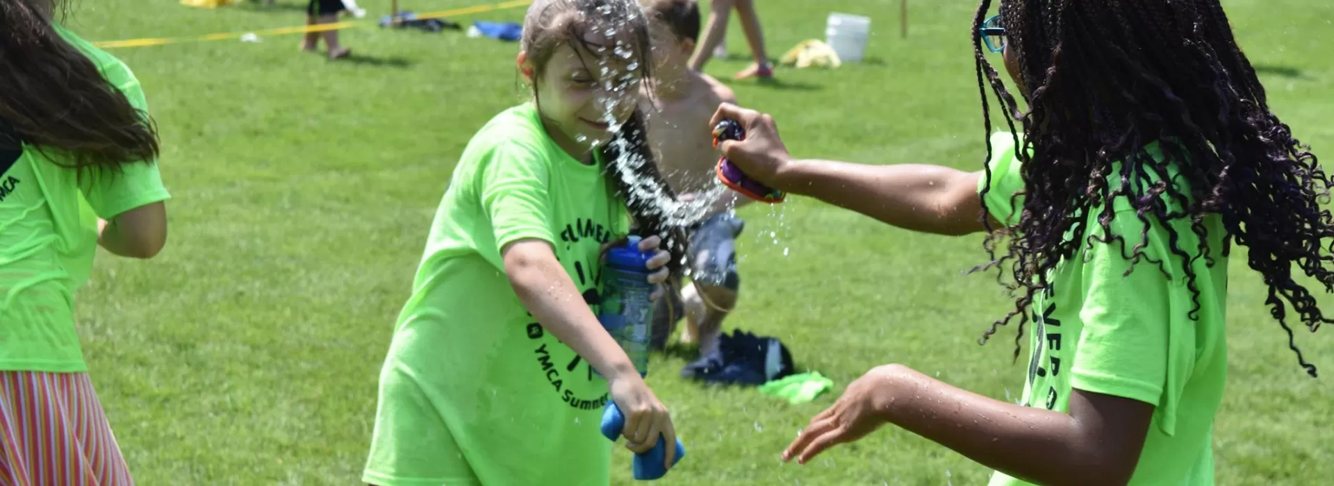 girls playing with water