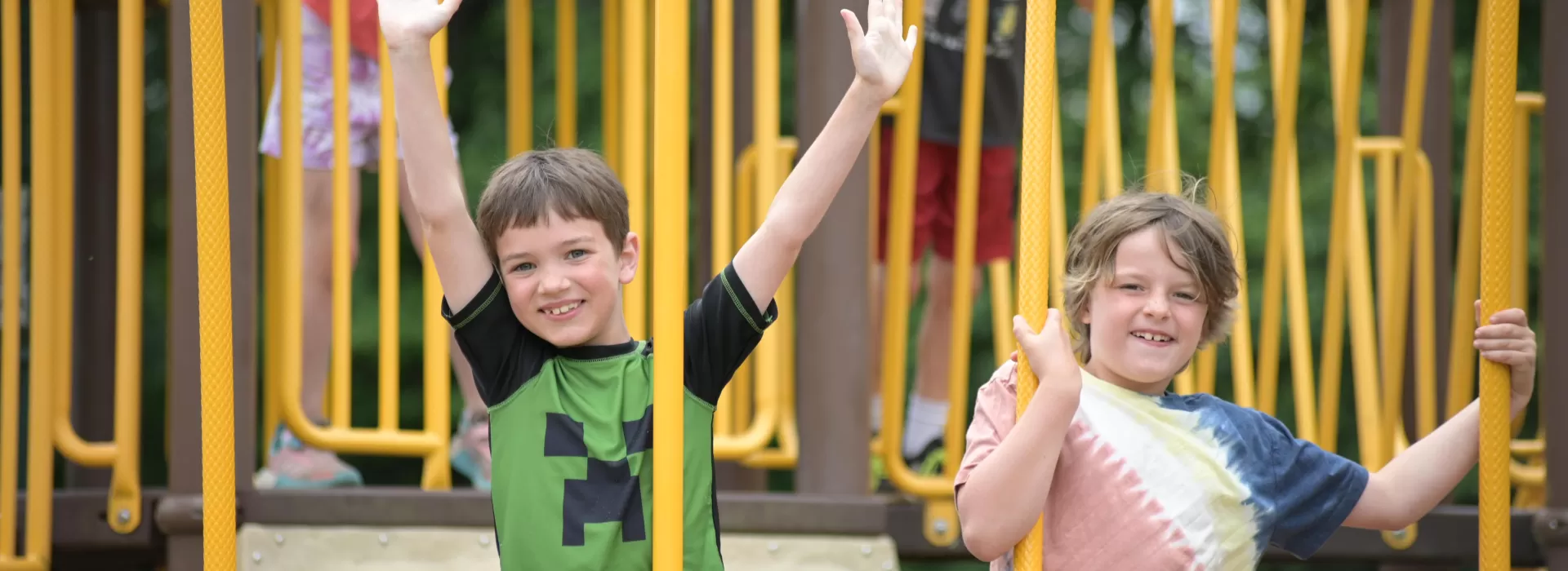 Boys playing on playground